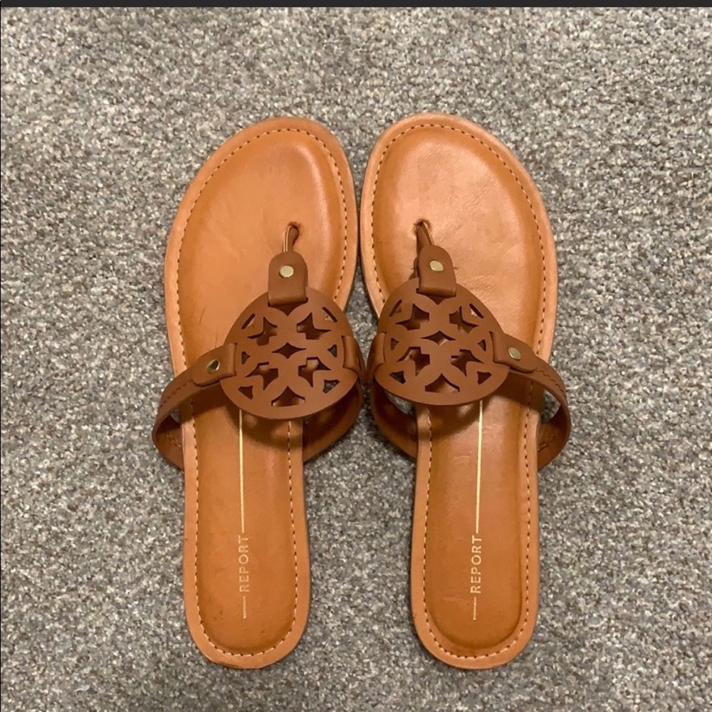 Report Genie Tan Sandals